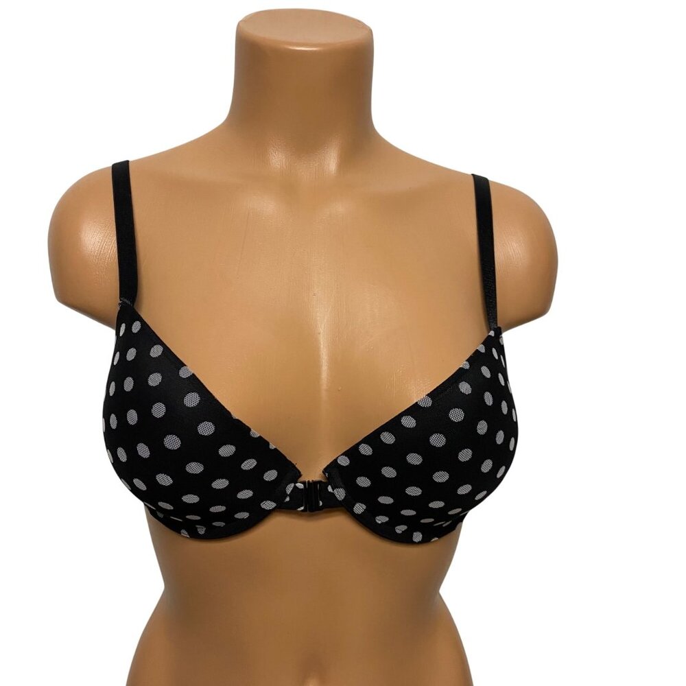 Express‎ Polka Dot Push-Up Bra With Flirty front open 34D Nwt